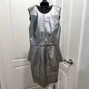 H&M Silver Peplum Dress